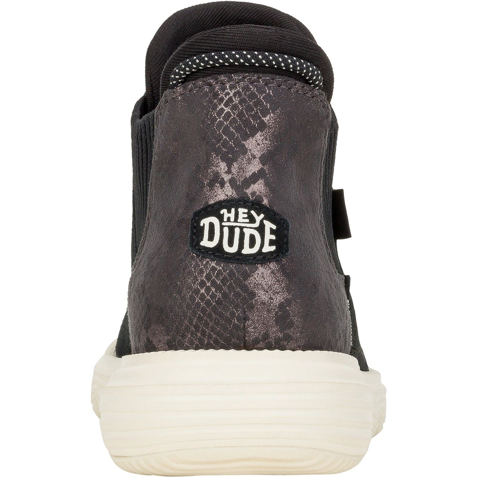 HEYDUDE Branson Novelty Leder Damen Schwarz/Schlange Stiefel