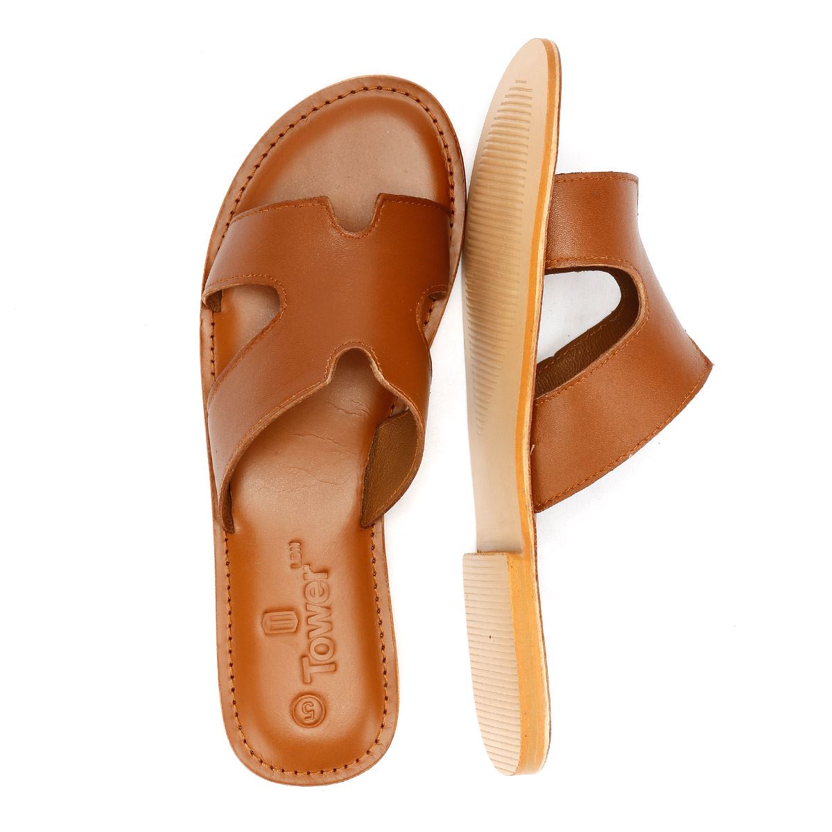 Tower London Cut Out Damen Maultiere Aus Braunem Leder
