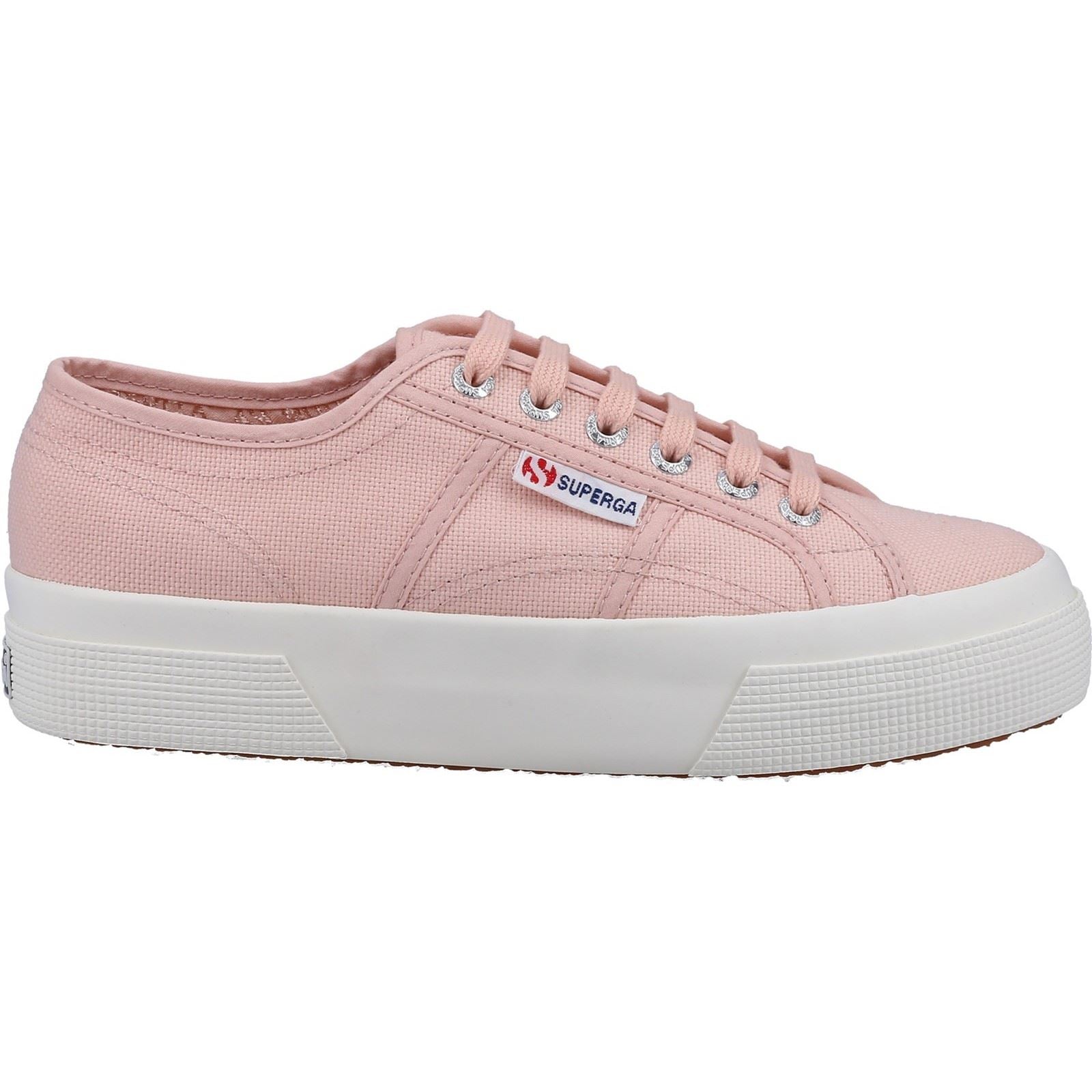 Superga 2740 Platform Baumwoll-Damensneaker In Rosa/Pfirsich