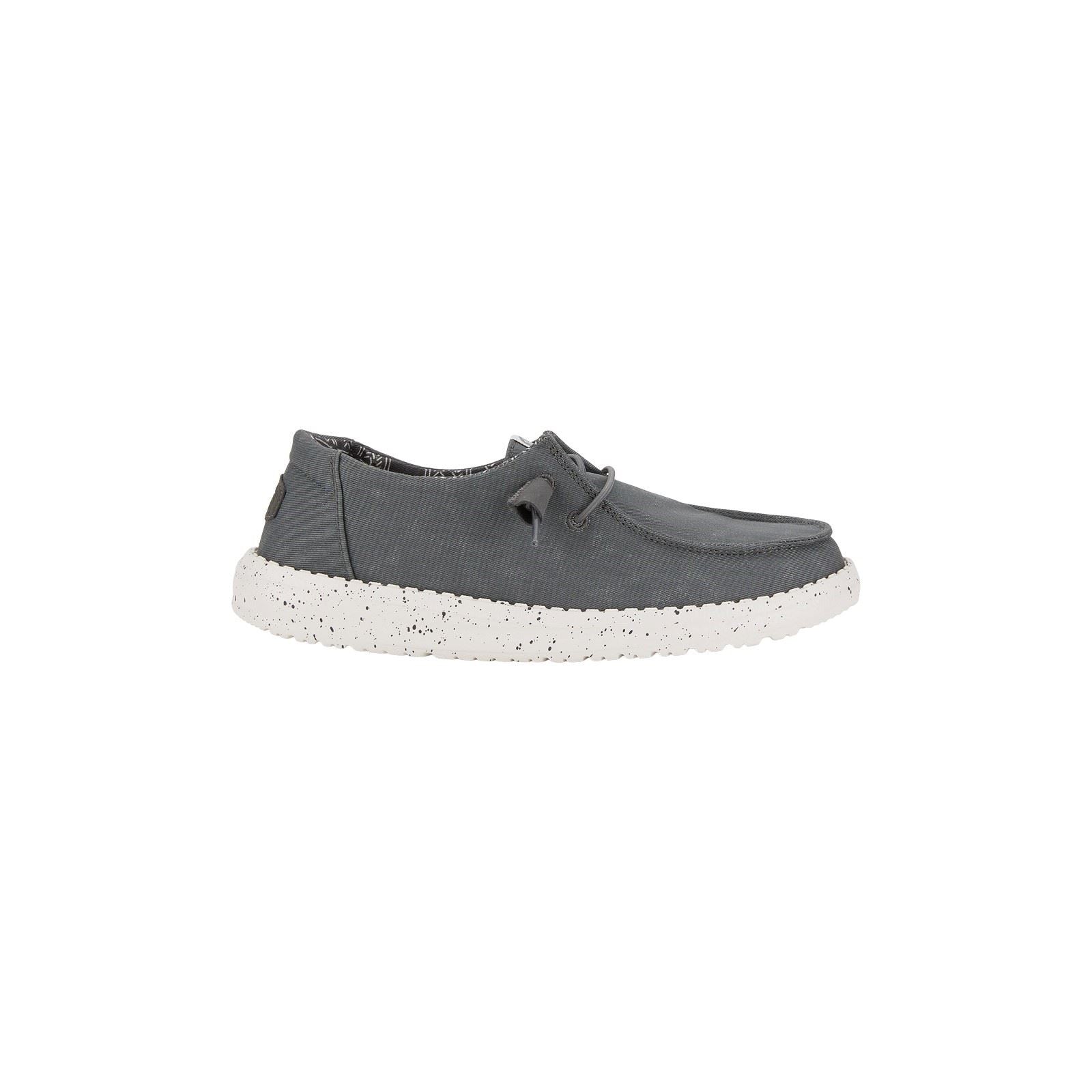 HEYDUDE Wendy Canvas 100% Baumwoll-Damendunkelgraue Loafer