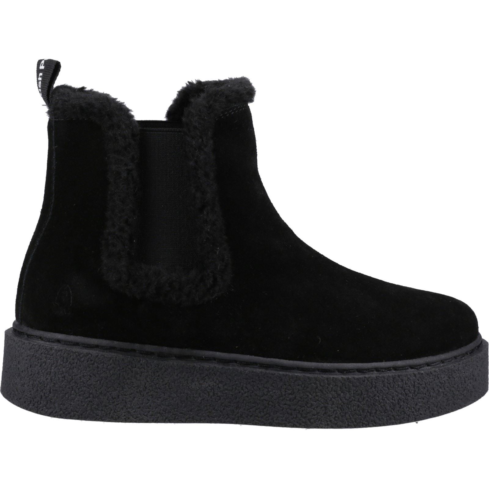 Hush Puppies Bella Damen Chelsea Stiefeletten in Schwarz aus Wildleder