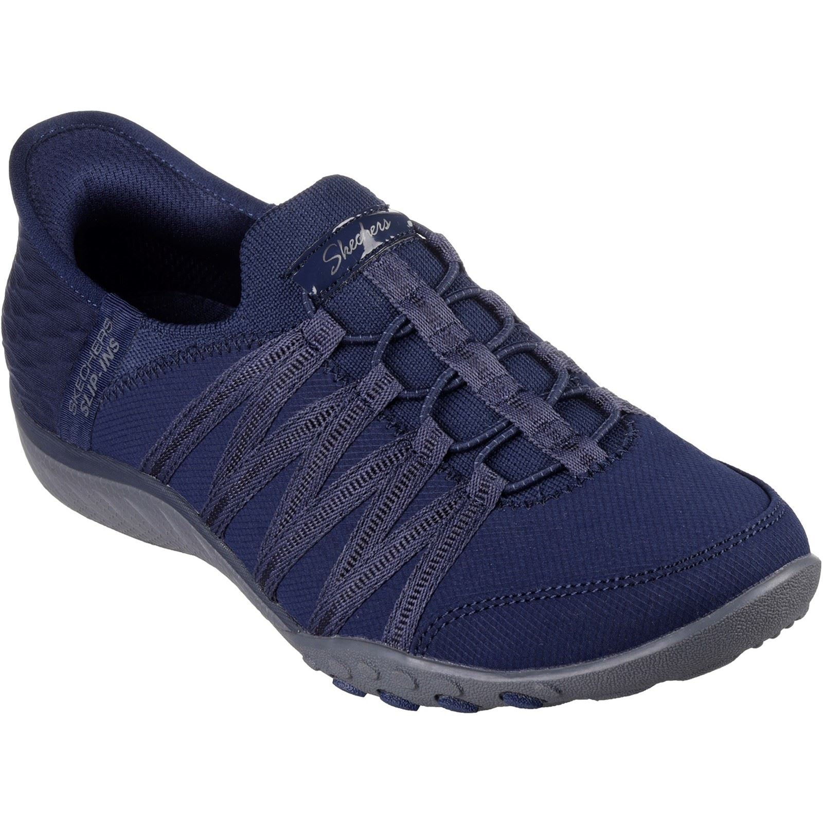 Skechers Breathe-Easy - Roll-With-Me Textile Damen Navy Sneakers