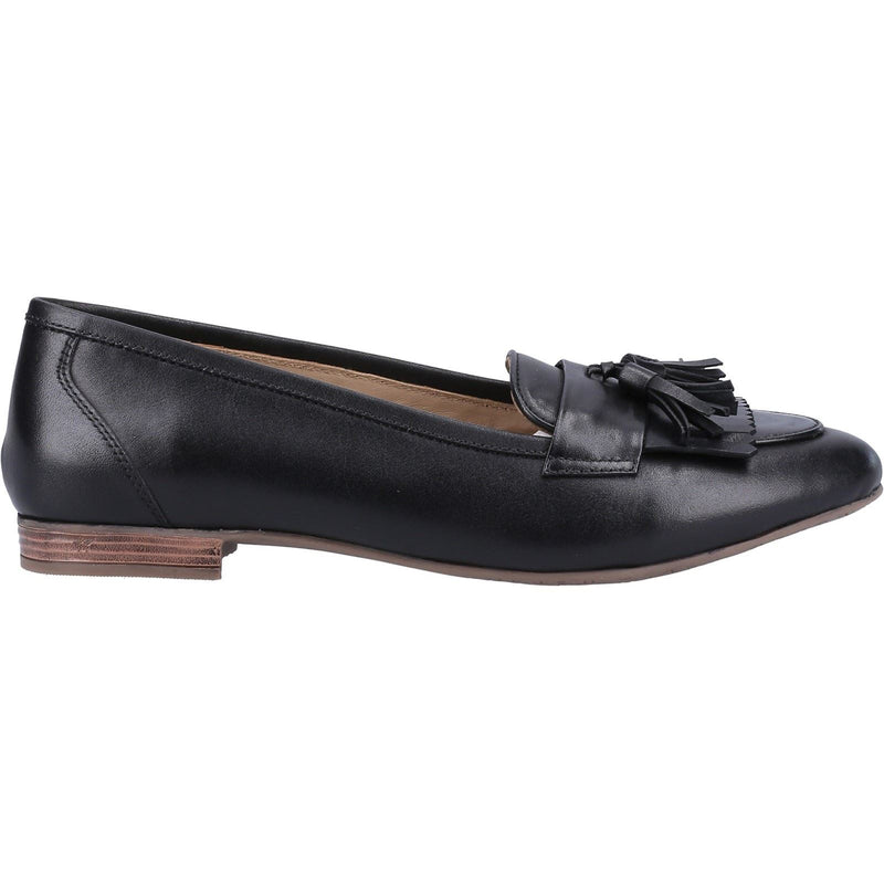 Hush Puppies Marissa Tassel Damen-Schwarze Farbe-Lederloafer