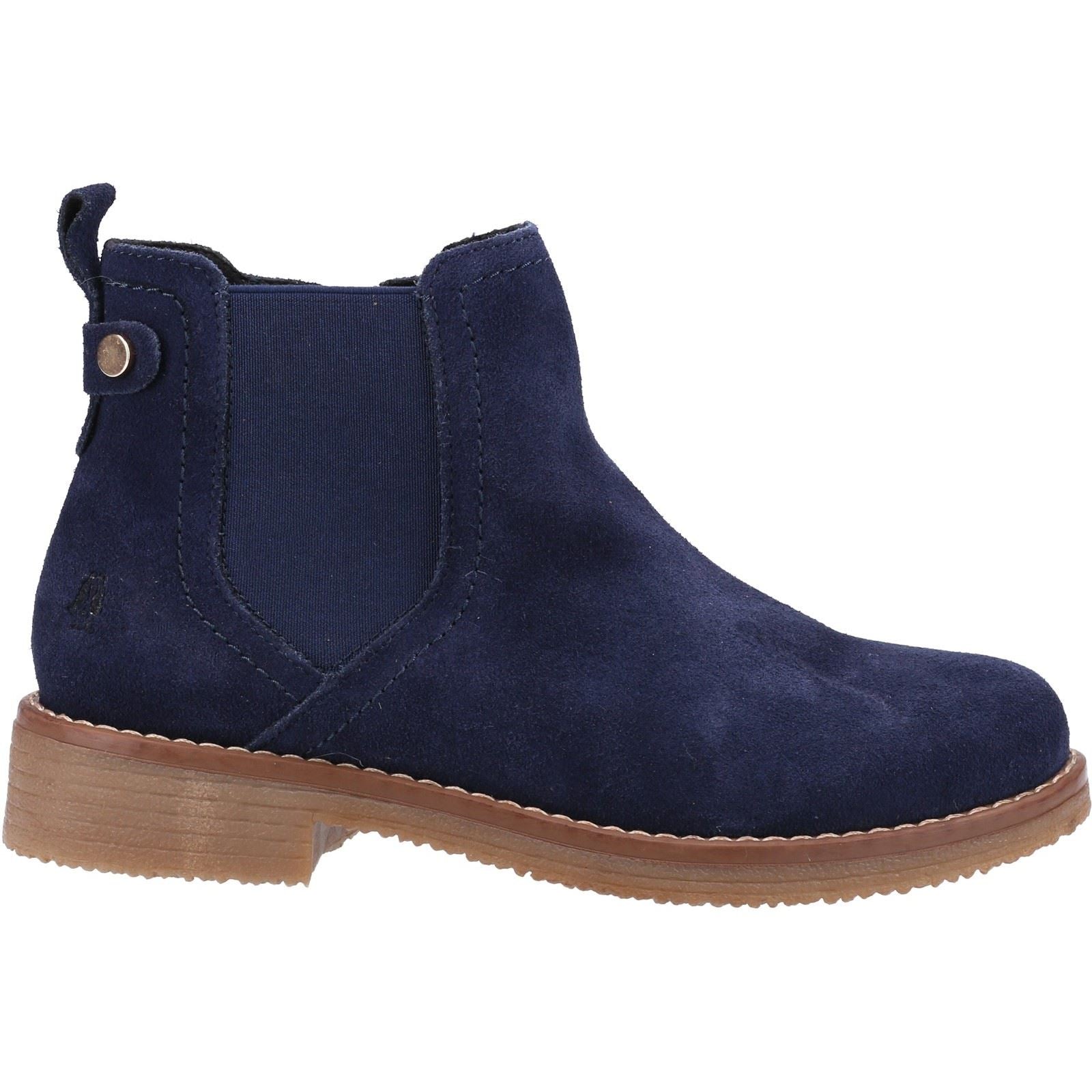 Hush Puppies Maddy Wide Damen Chelsea Stiefeletten aus Marine-Wildleder