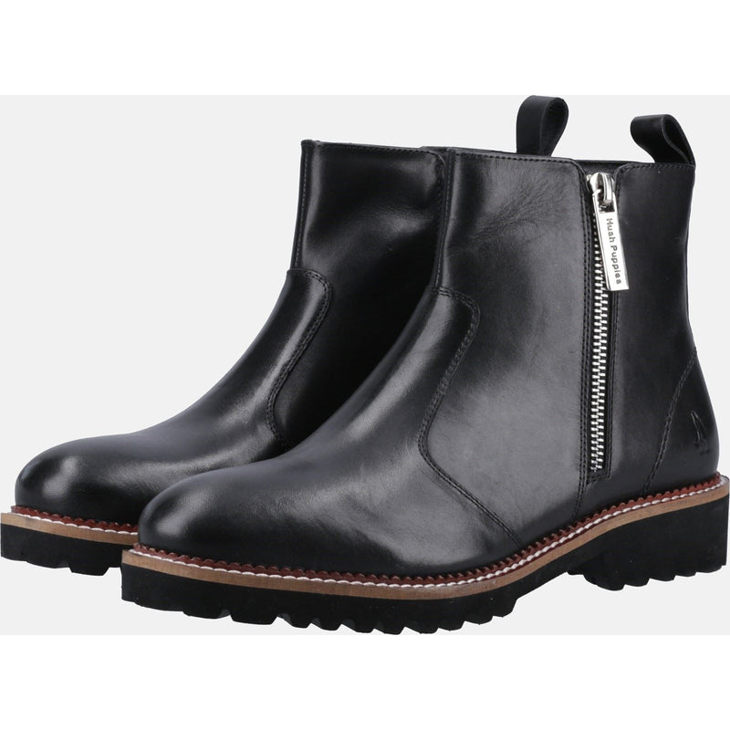 Hush Puppies Grace Zip Damenstiefel Aus Schwarzem Wildleder