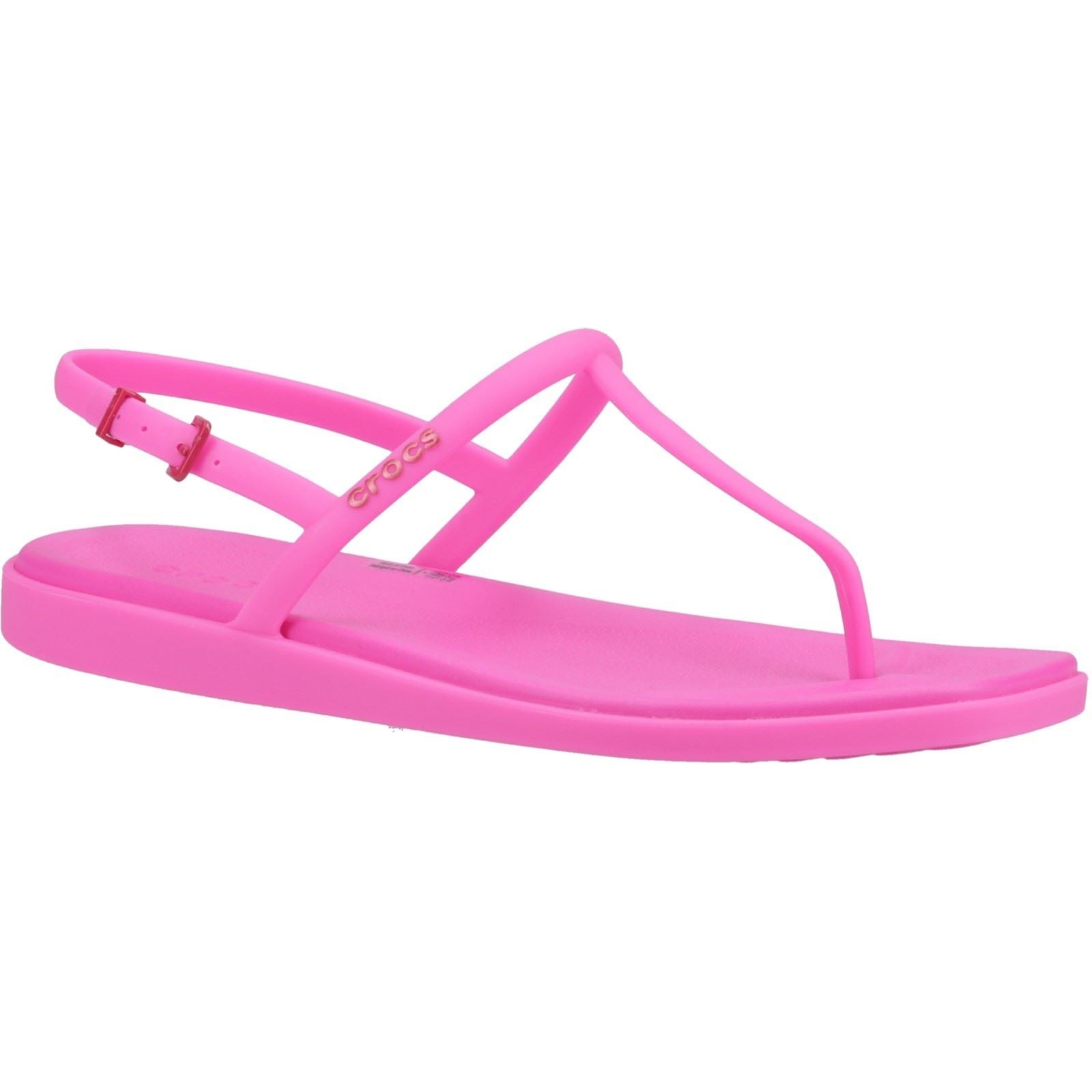 Crocs Miami Thong Flip Synthetik Damensandaletten In Rosa Crush