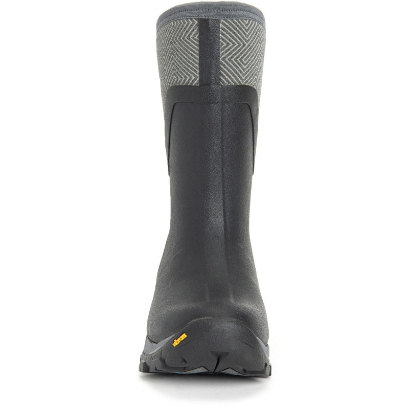 Muck Boots Arctic Ice Mid AGAT Gummistiefel Schwarz/Grau Mit Geometrischem Muster