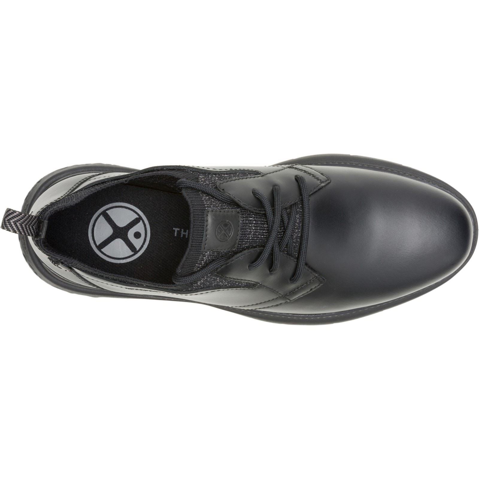 Hush Puppies Excel Leder Herrenschuhe in Schwarz/Schwarz mit Schnürung