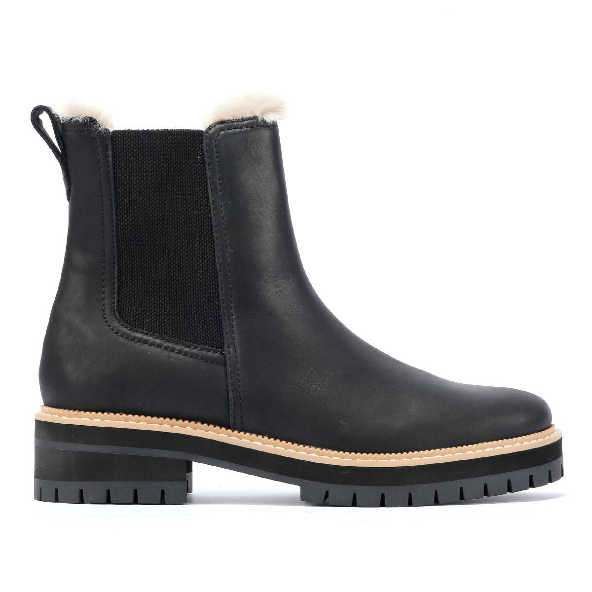 TOMS Bennet Leder Damenstiefel In Schwarz