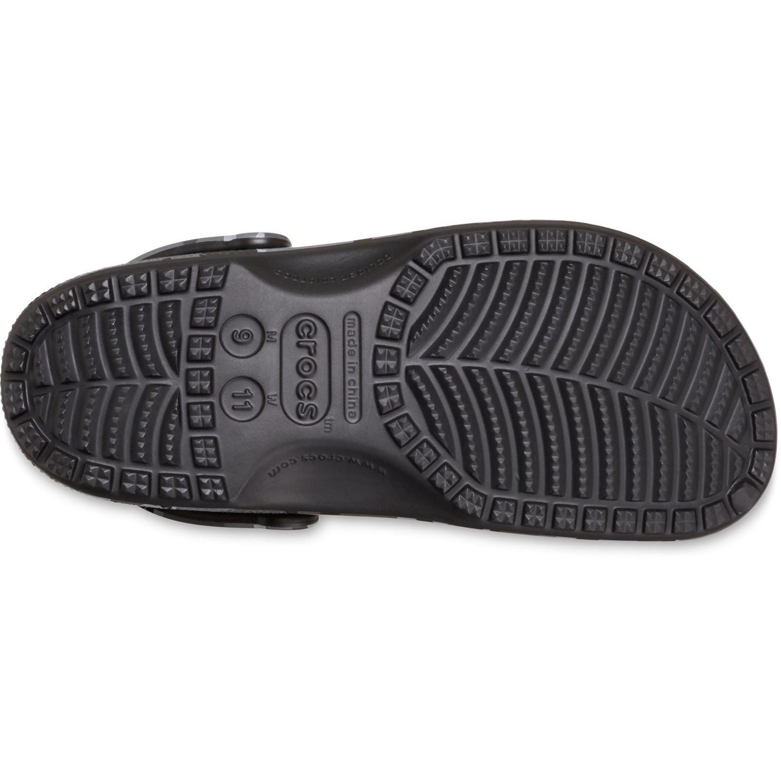 Crocs Classic Camouflage Clog Thermoplastische Männerclogs In Schwarz/Schiefergrau