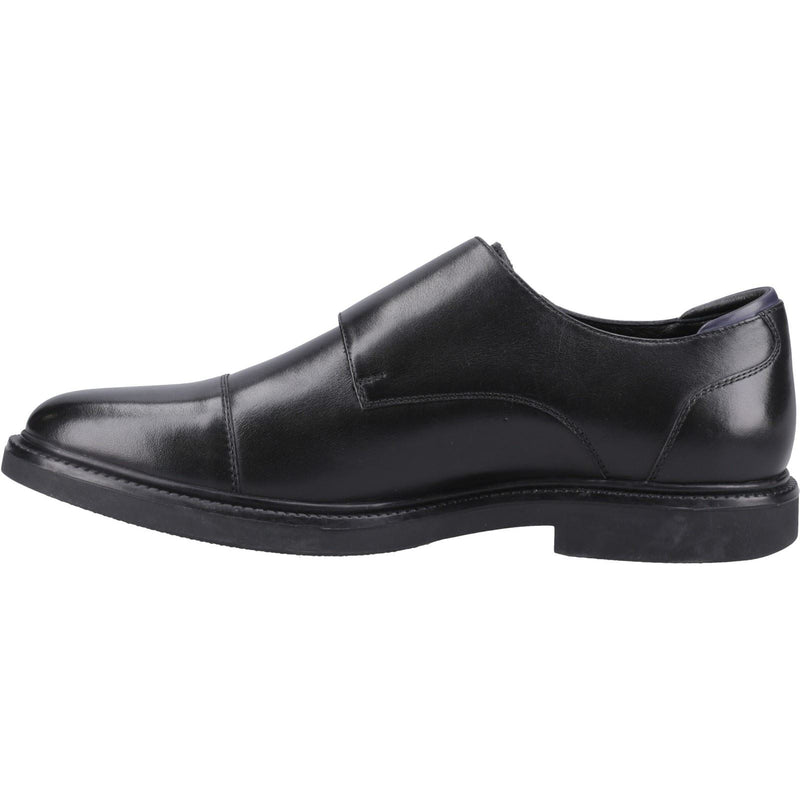 Hush Puppies Kane Herrenschuhe Aus Schwarzem Leder Mit Doppeltem Monk Riemen
