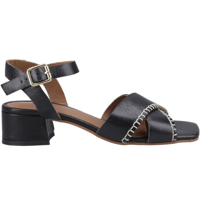 Hush Puppies Lyla Heeled Damen Sandalen Aus Schwarzem Leder
