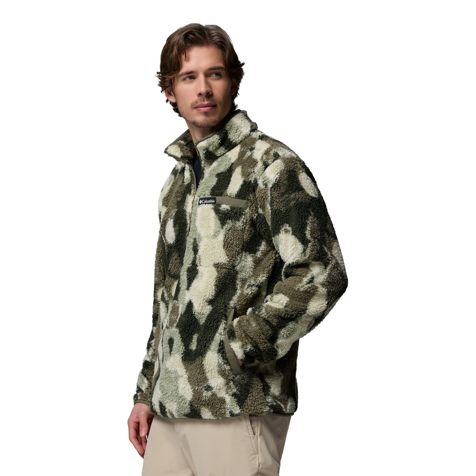 Columbia Rugged Ridge High Pile Half Zip Herren Grüner Fleece Pullover