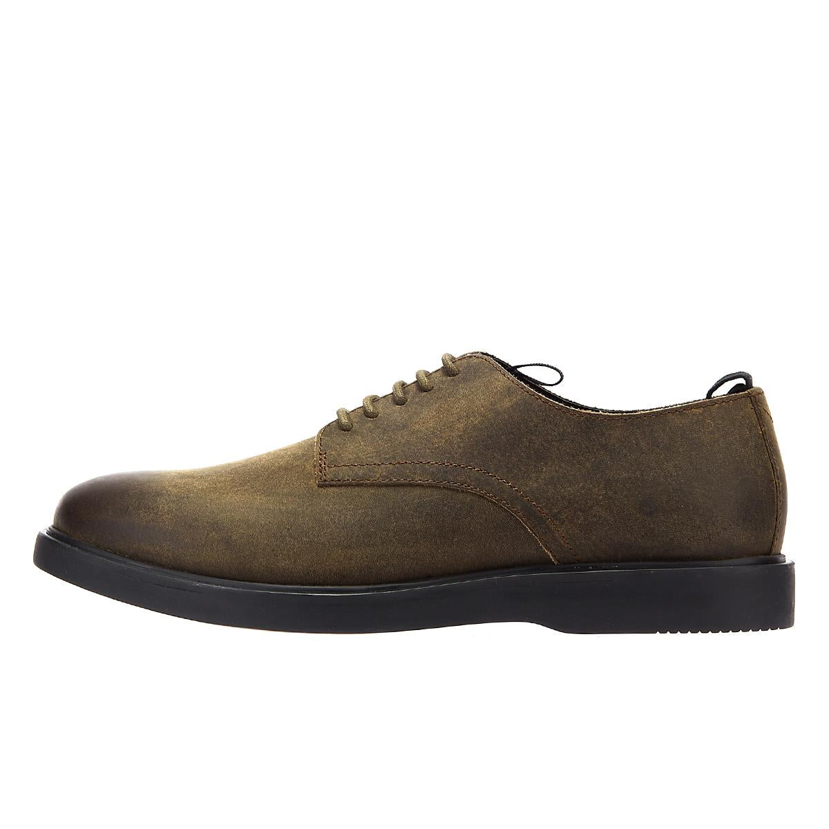 Hudson Barnstable Khaki Leder Herren Schnürschuhe In Grün