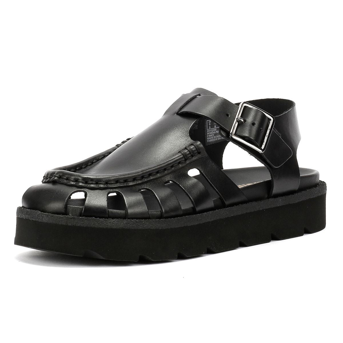Clarks Originals Meadow Buckle Damen Sandalen Aus Schwarzem Leder