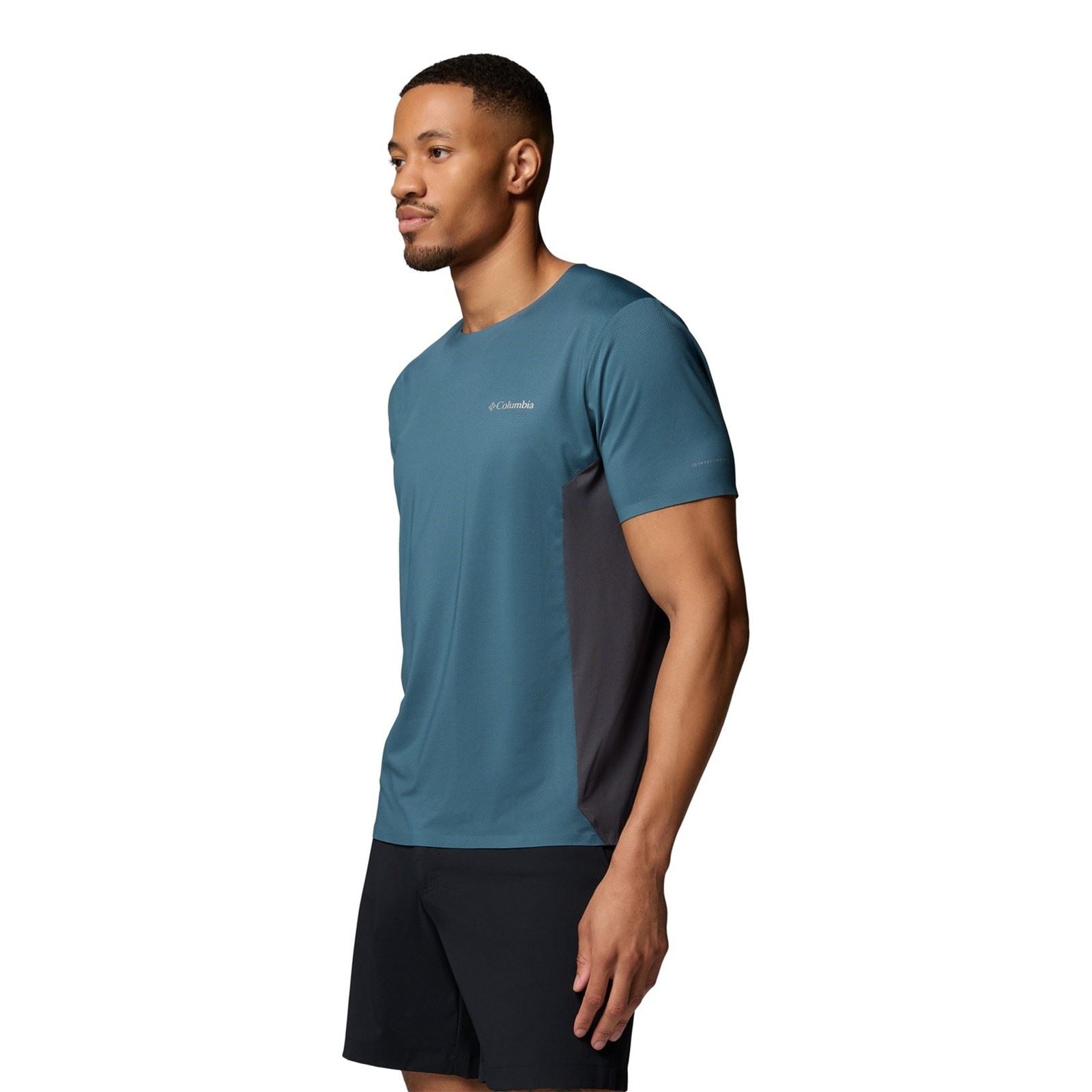 Columbia Three Pitch SS Crew Polyester Herren Blaue Sport-T-Shirts