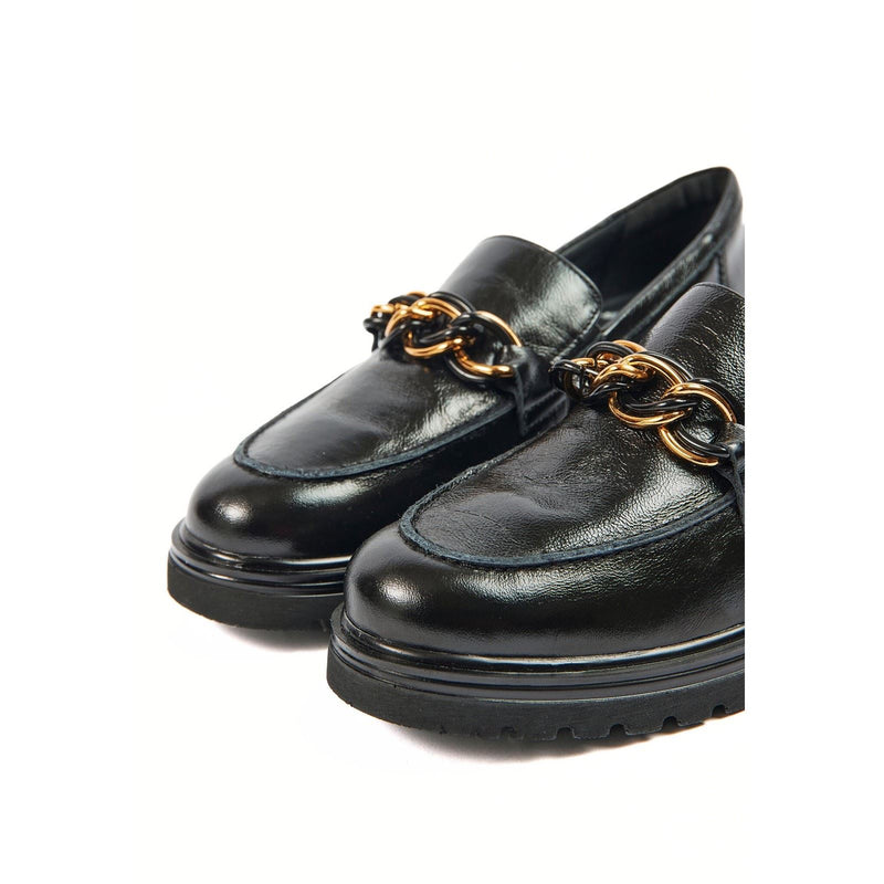 Pod Tate Damen Schwarze Farbe Loafer Aus Kunstleder