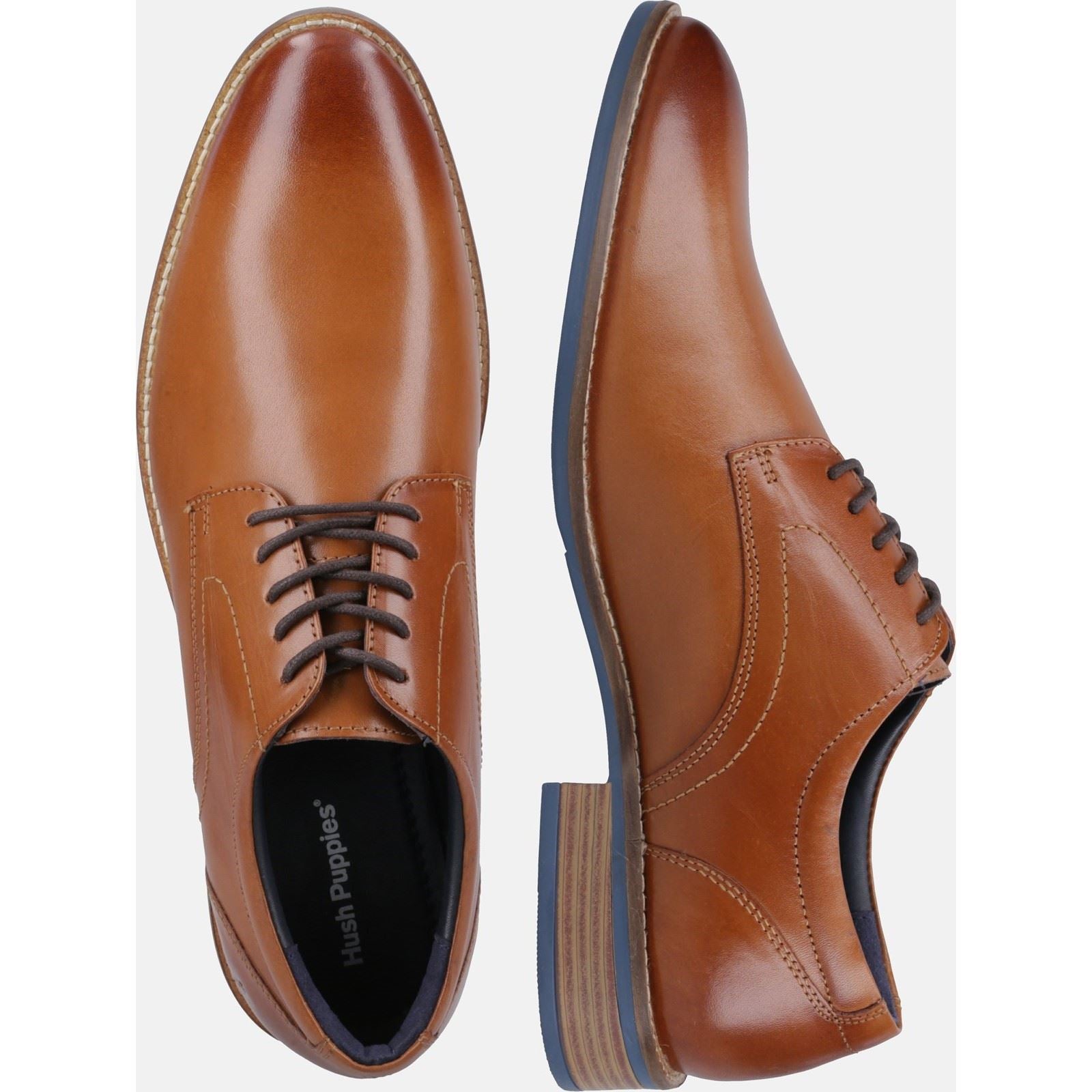 Hush Puppies Damien Lace Up Herren Lederschuhe In Tan Zum Schnüren