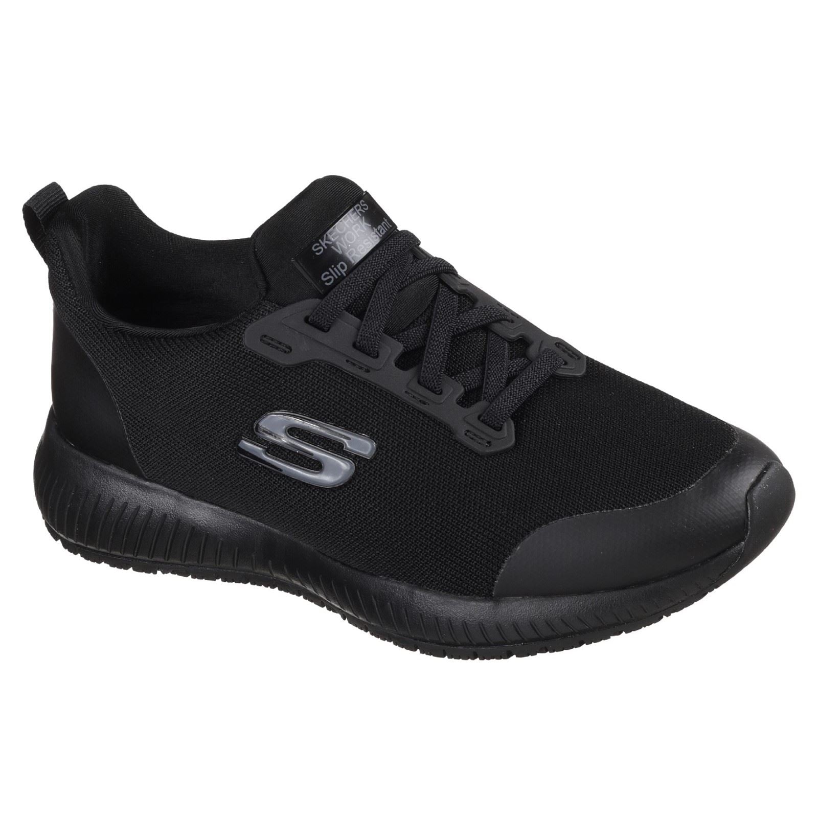 Skechers Workwear Squad SR Textil Damen Schwarze Sicherheits Sneakers