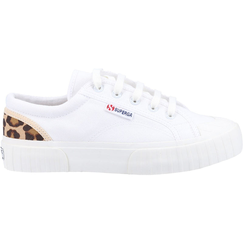Superga 2630 Stripe Pad Leopard 100% Baumwolle Damen Weiße/Leopard Sneakers