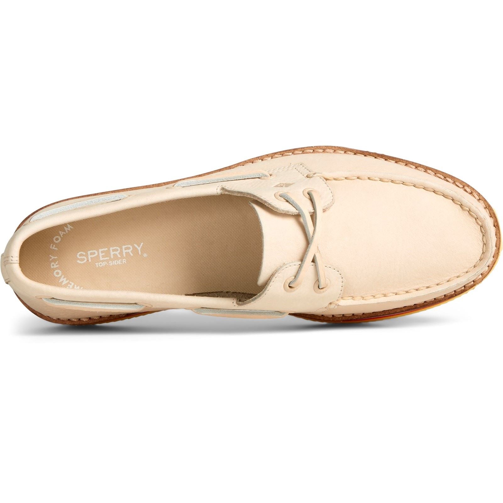 Sperry Authentic Original Stacked Damen Bootsschuhe Aus Leder In Elfenbein
