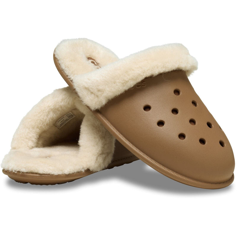 Crocs Classic Fuzz Scuff Thermolastische Herrenschlappen In Sepia