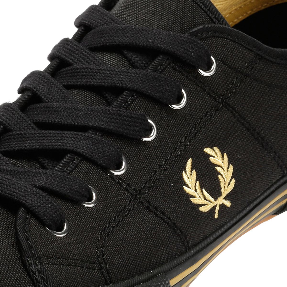 Fred Perry B708 Vintage Tennis Canvas Herren Schwarze Sneaker