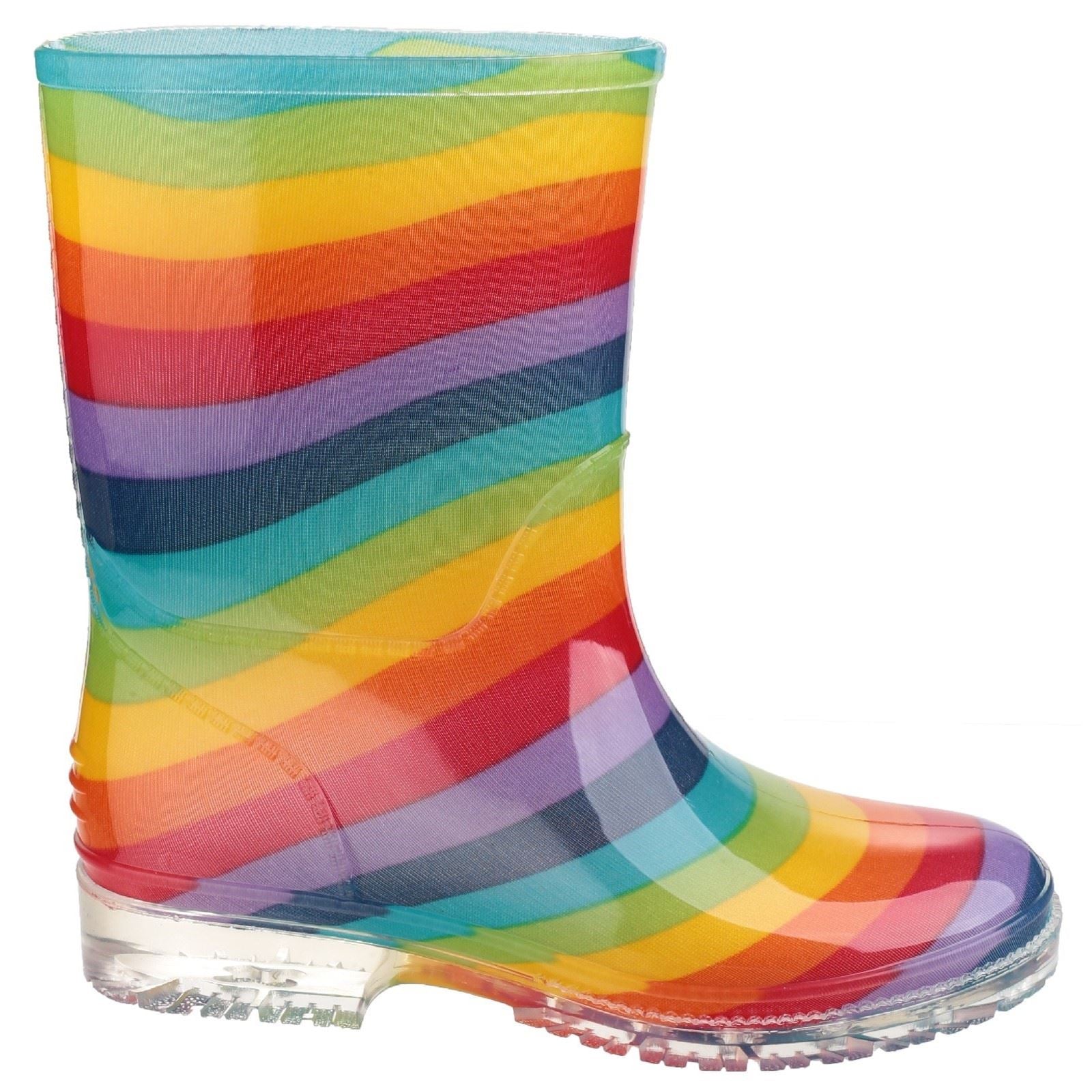 Cotswold PVC Jnr Mädchen Regenbogen Gummistiefel Aus Pvc