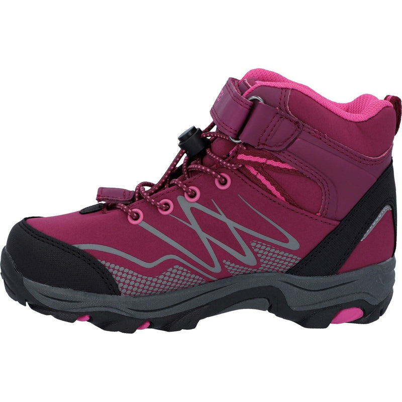 Hi-Tec Blackout Mid Polyester Soft Shell Mädchen Wanderstiefel In Dunkelrosa/Fuchsia