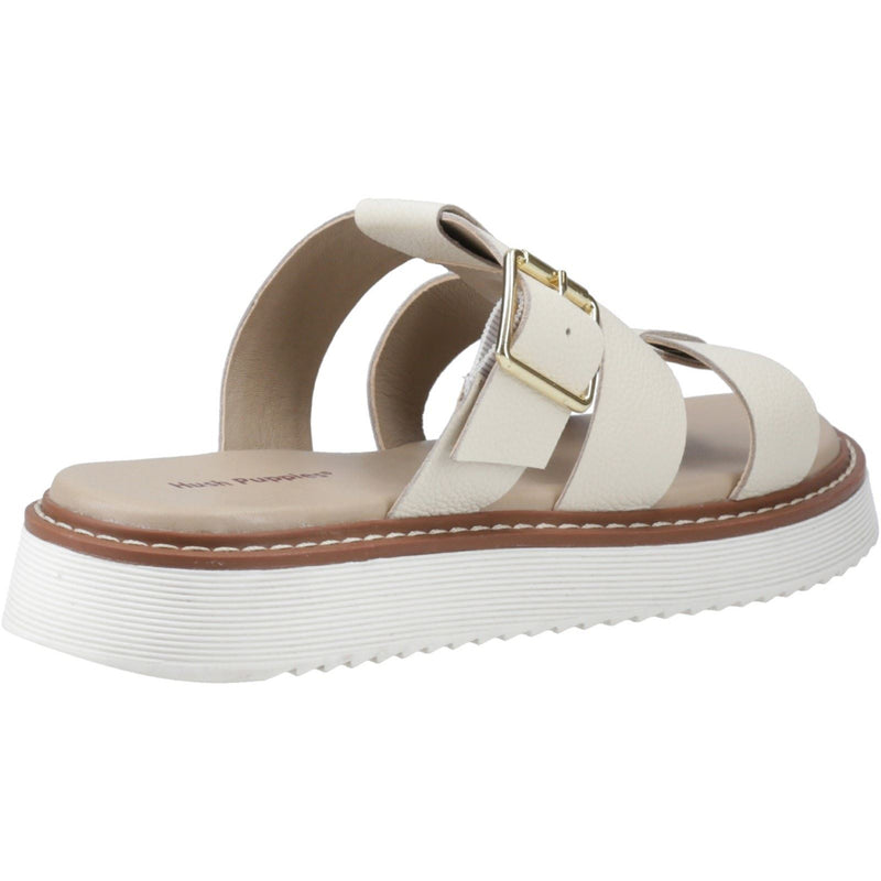 Hush Puppies Celeste Slide Damen Sandalen Aus Cremefarbenem Leder