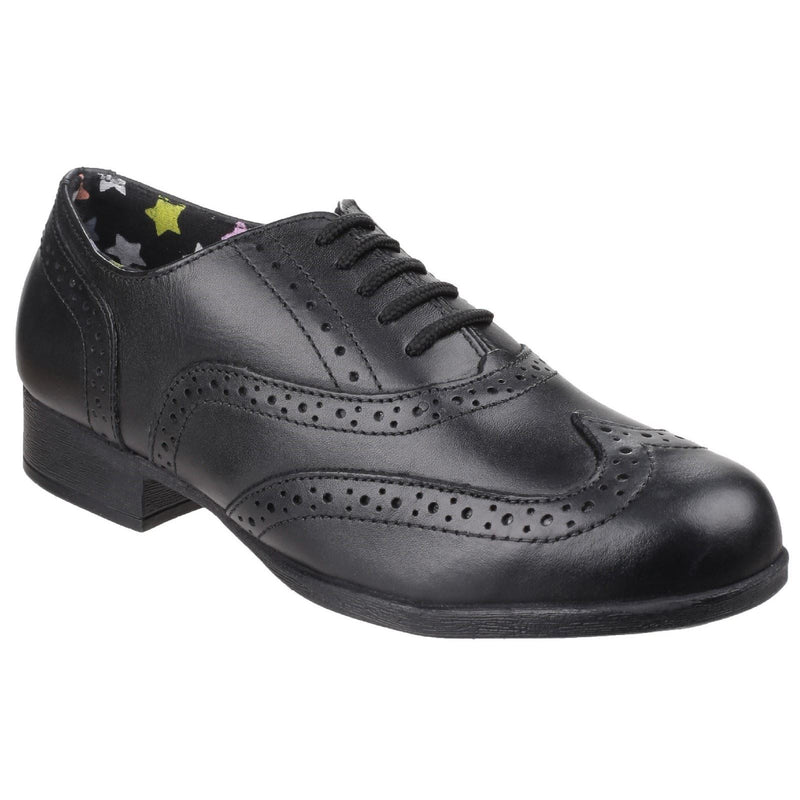 Hush Puppies Kada Junior Mädchen Brogues Aus Schwarzem Leder