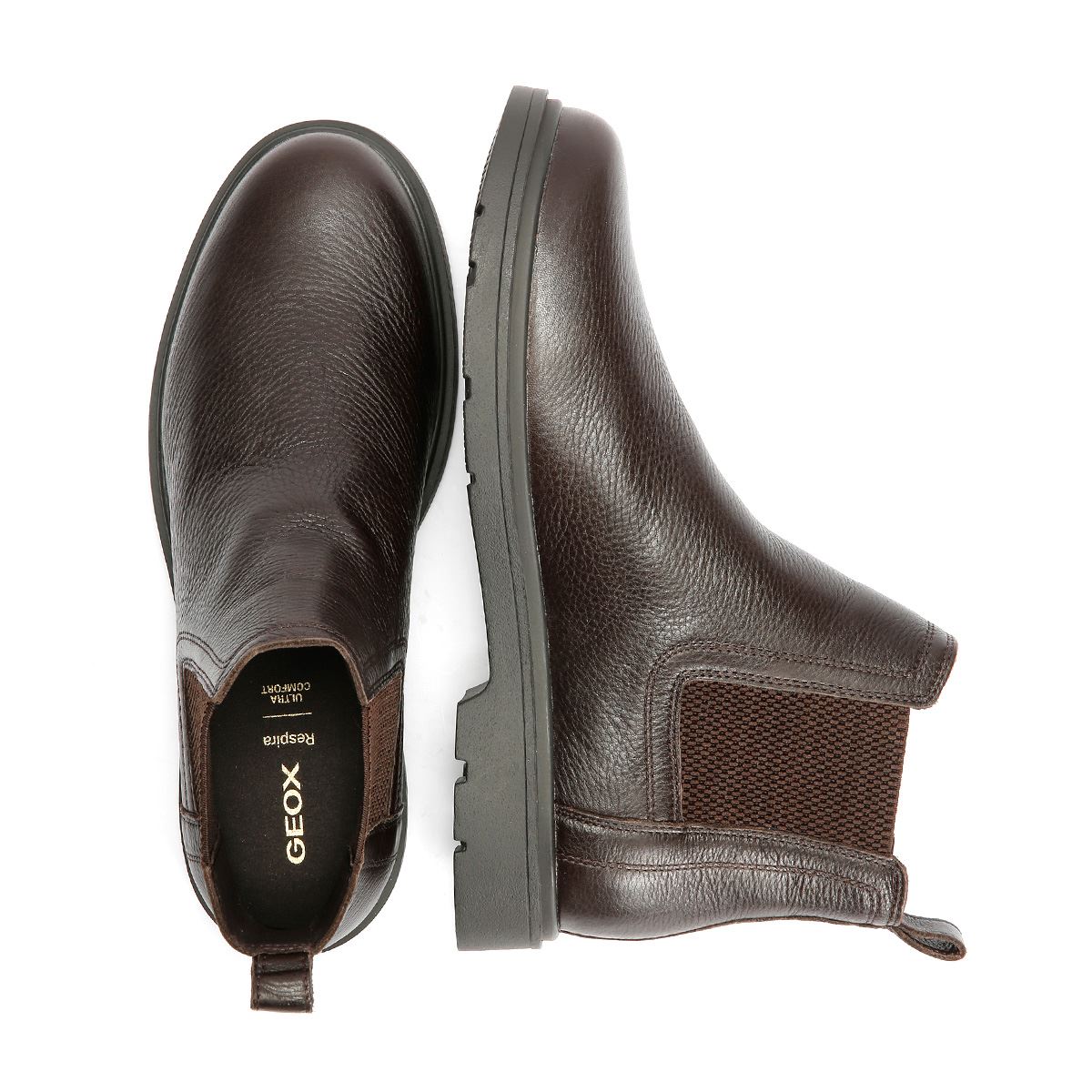 Geox Spherica EC1 C Tumble Leder Herren Braune Stiefel
