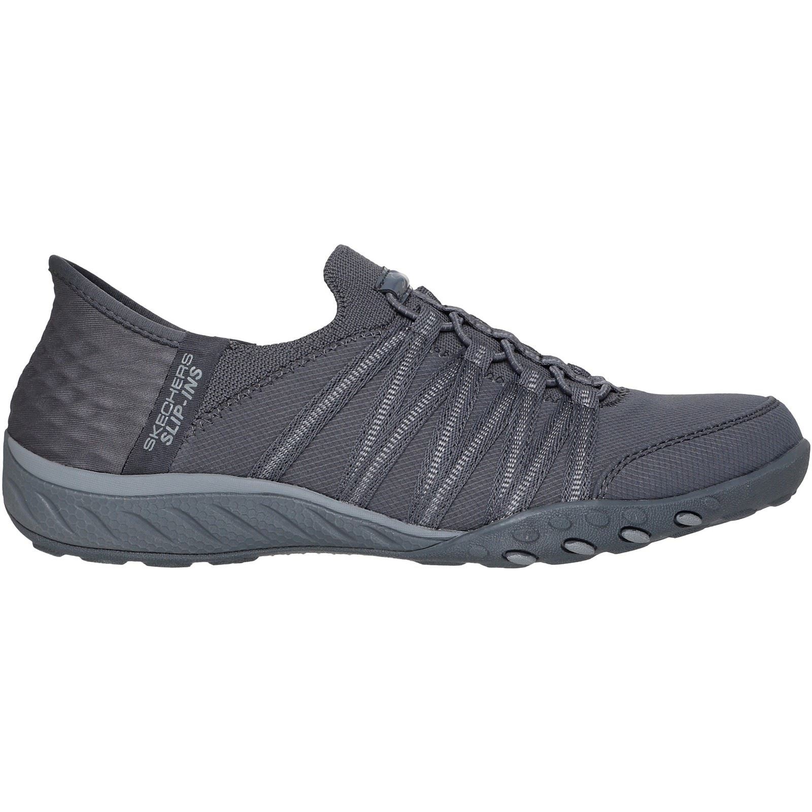 Skechers Breathe Easy Roll With Me Damen Stoff Sneaker In Anthrazit