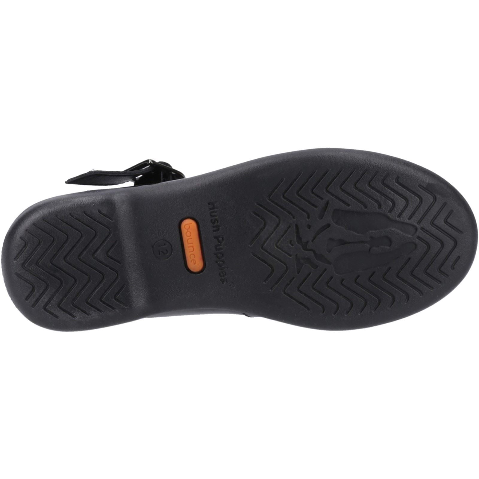 Hush Puppies Britney Patent Junior Mädchenschuhe Aus Schwarzem Leder