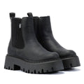 Buffalo Aspen Chelsea Damenlederstiefel In Schwarz
