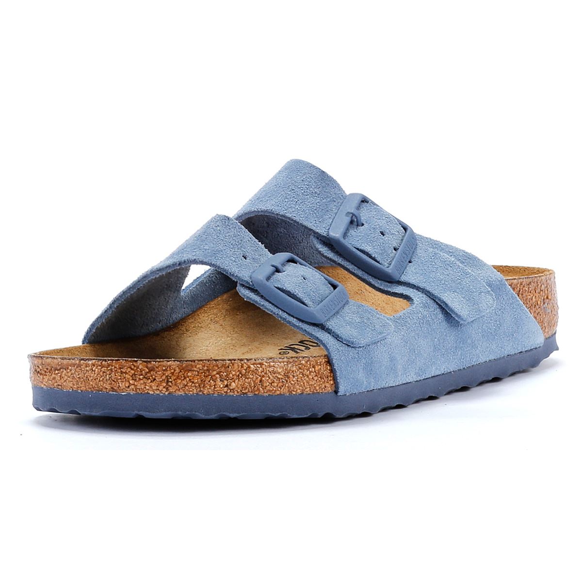 Birkenstock Arizona Elementarblaue Wildledersandalen
