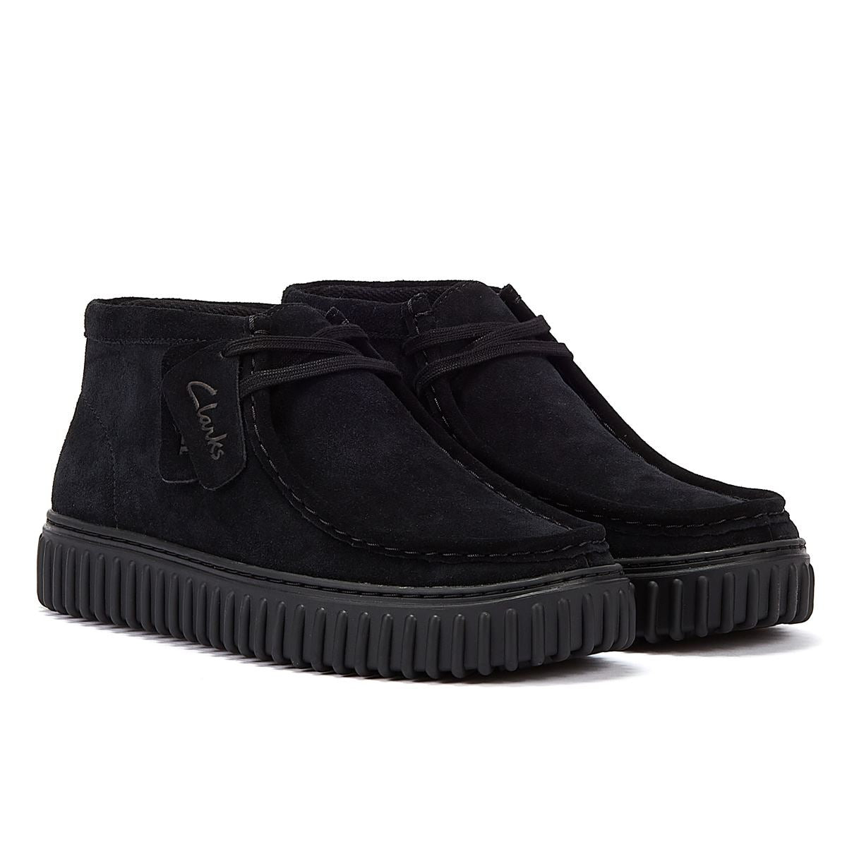 Clarks Main Torhill Hi Wildleder Herrenstiefel In Schwarz