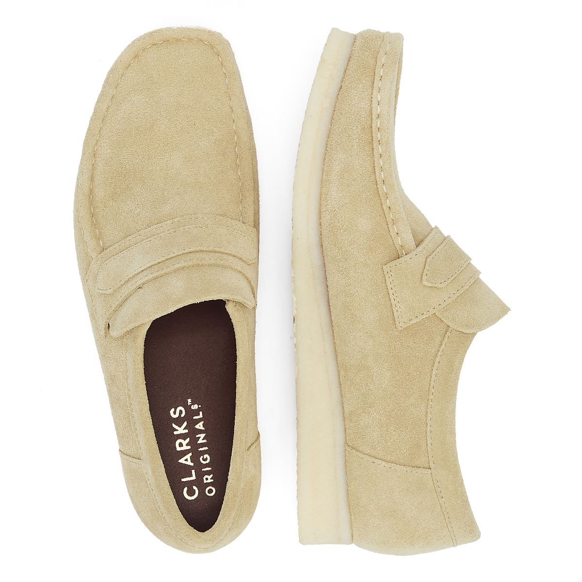 Clarks Originals Wallabee Herren-Lederslipper Aus Ahorn-Wildleder