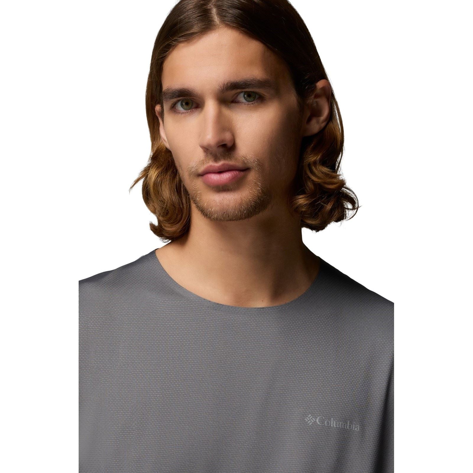 Columbia Three Pitch SS Crew Polyester Herren Graue Activewear T-Shirts