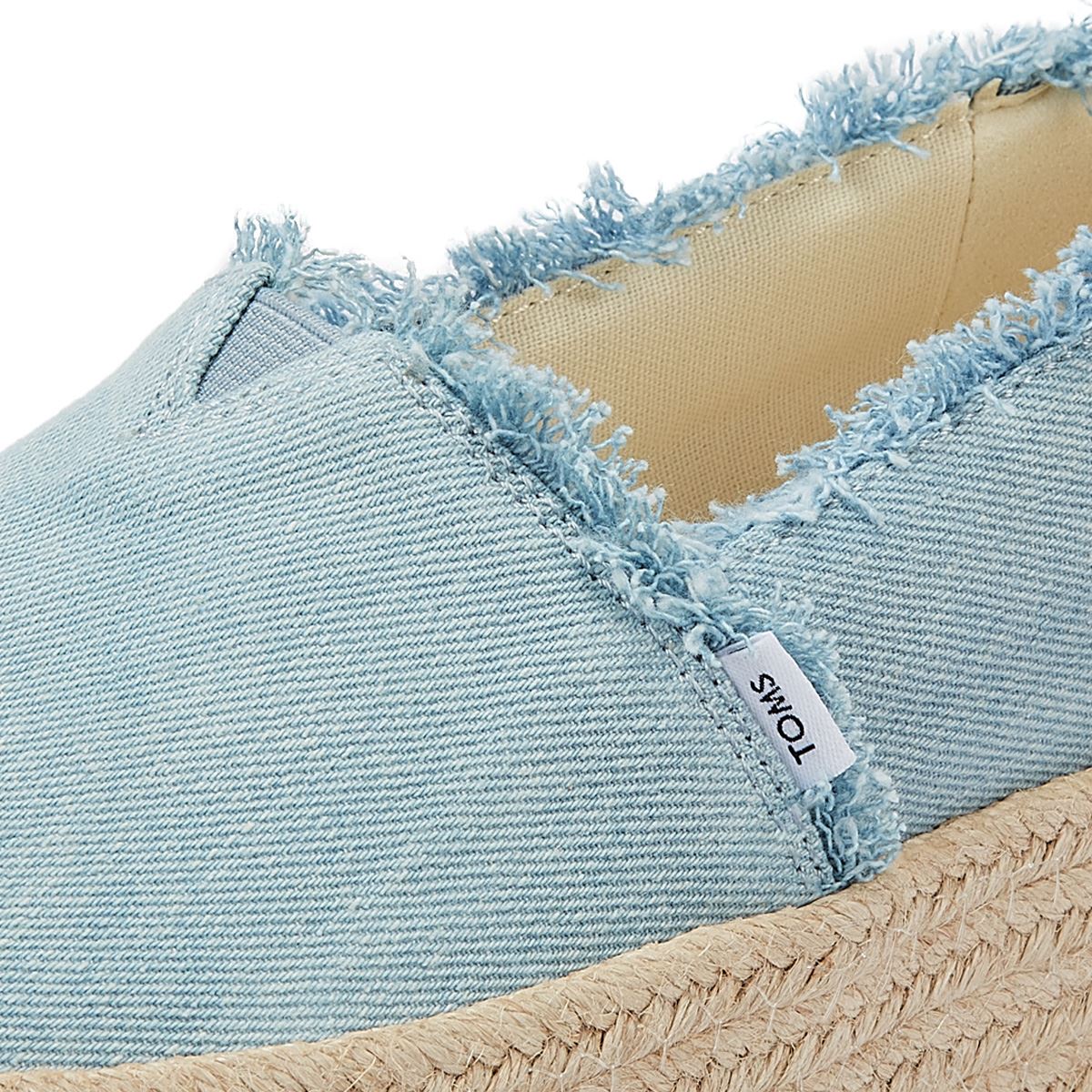 TOMS Washed Denim Valencia Pastellblaue Espadrilles Damen Blaue Sandale