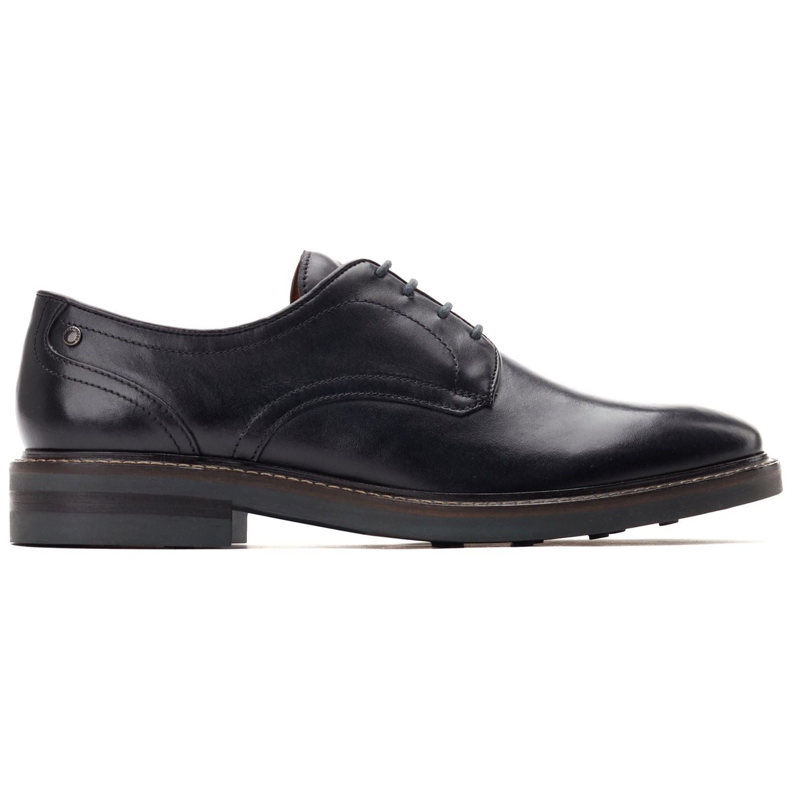 Base London Mawley Leder Herren Schwarze Oxford Schuhe
