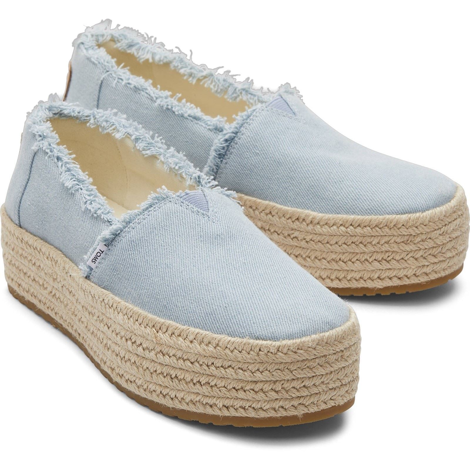 TOMS Valencia Hundert Prozent Baumwolle Damen Pastellblaue Espadrilles
