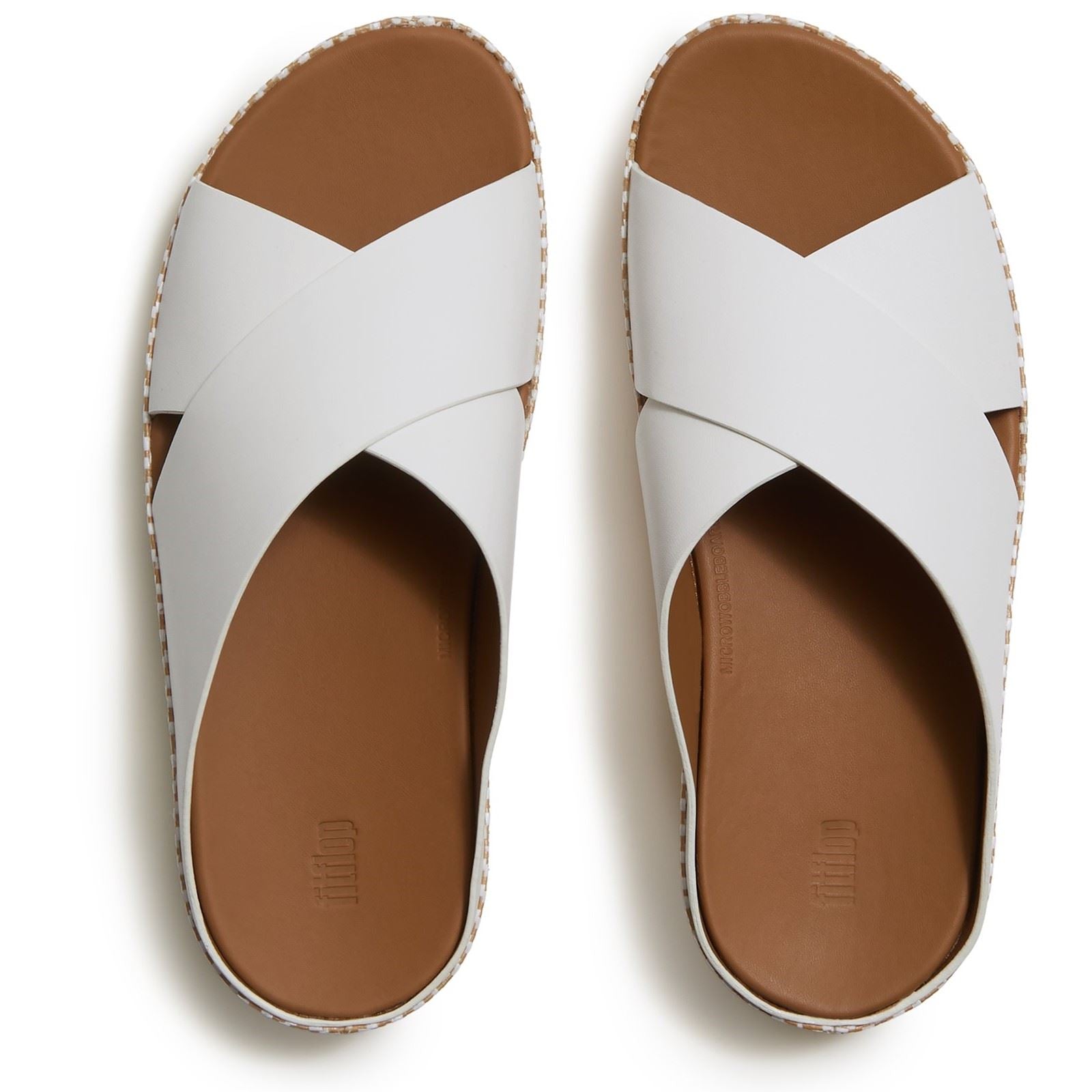 Fitflop Lulu Lux Graphic-Weave Leder Damen Urbane Weiße Sandalen