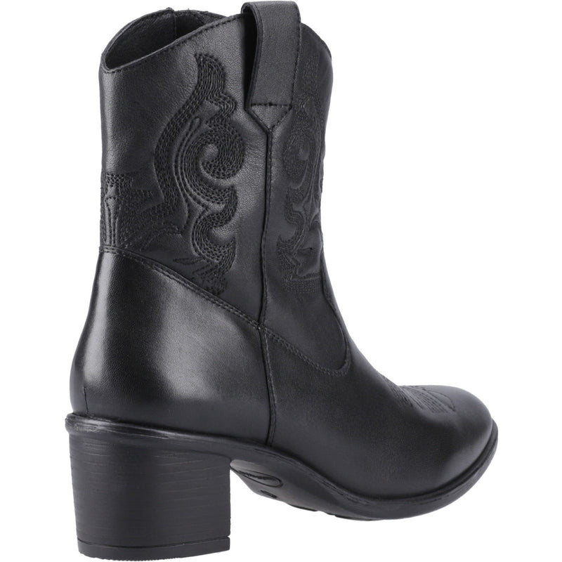 Hush Puppies Wynn Damen Stiefeletten aus schwarzem Leder mit Absatz