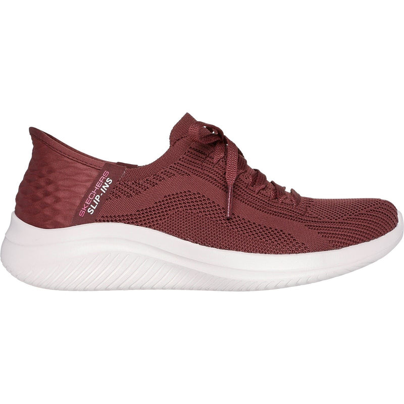 Skechers Ultra Flex 3.0 Brilliant Path Textile Damen-Burgunder-Sneakers
