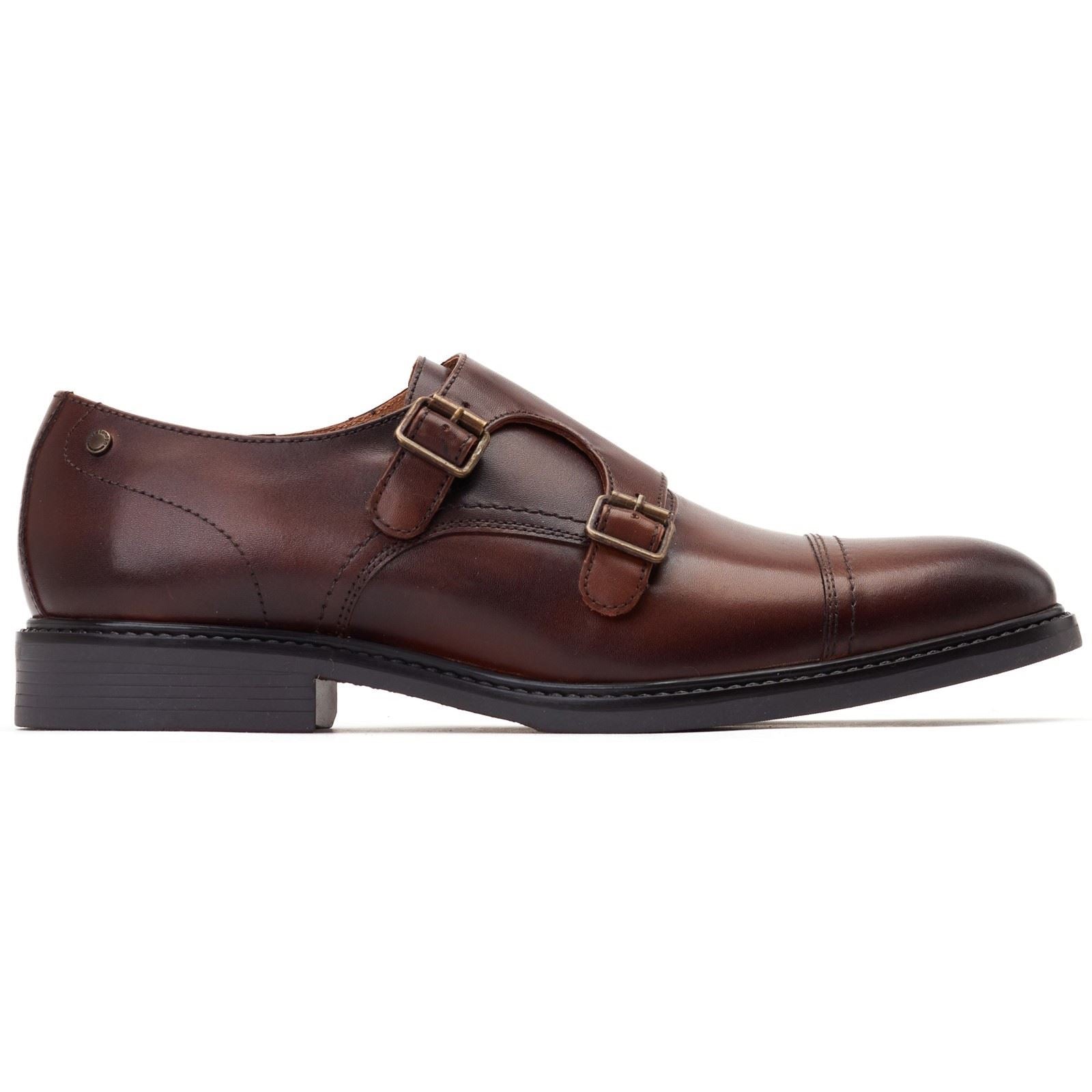 Base London Diablo Herren Doppelmonkschuhe Aus Braunem Leder