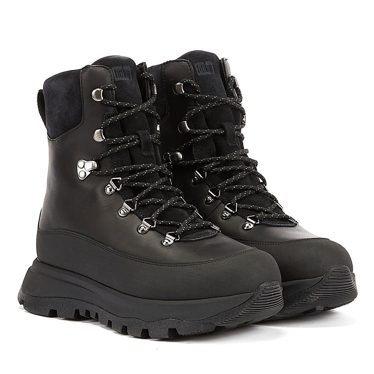 FitFlop Neo-D-Hyker-Lederschwarz Damenstiefel