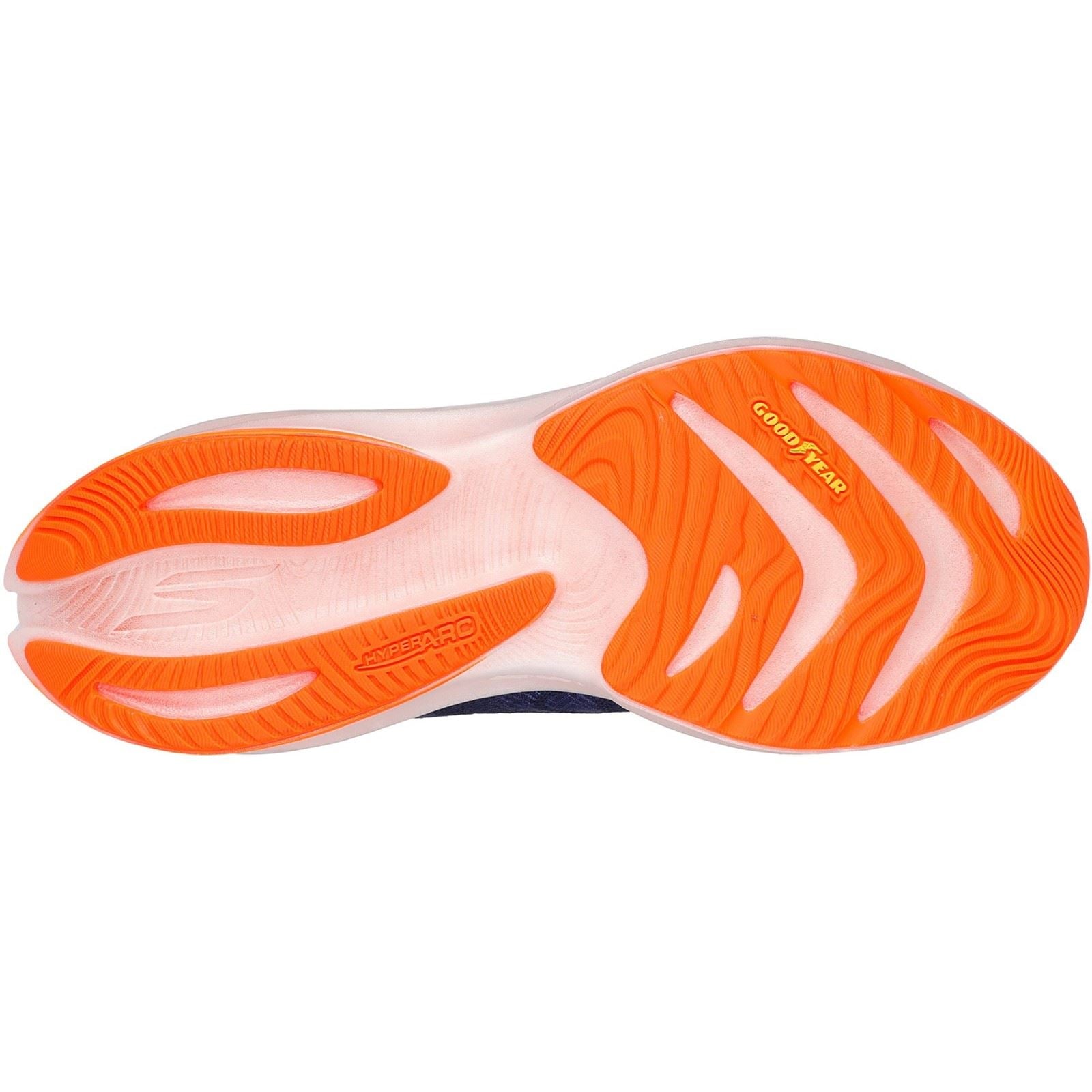 Skechers Performance GO RUN Ride 12 Textile Herren Turnschuhe In Marineblau/Orange