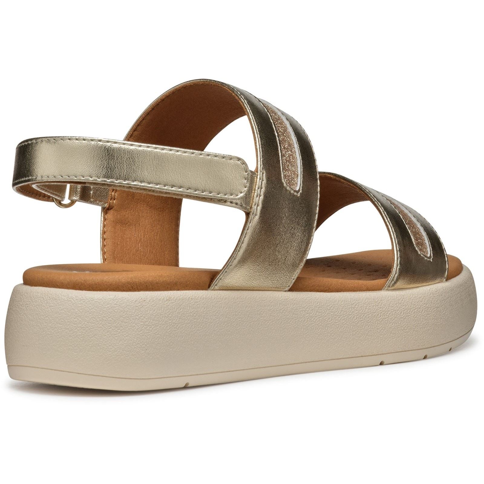 Geox D CAMALEI Damen Leichte Gold Sandalen
