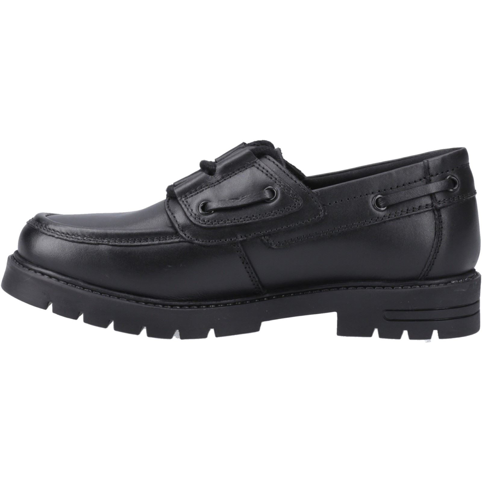 Hush Puppies Lucy Mädchenschwarze Bootsschuhe Aus Leder
